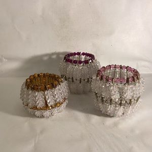 Set of 3 safety pin votive holders